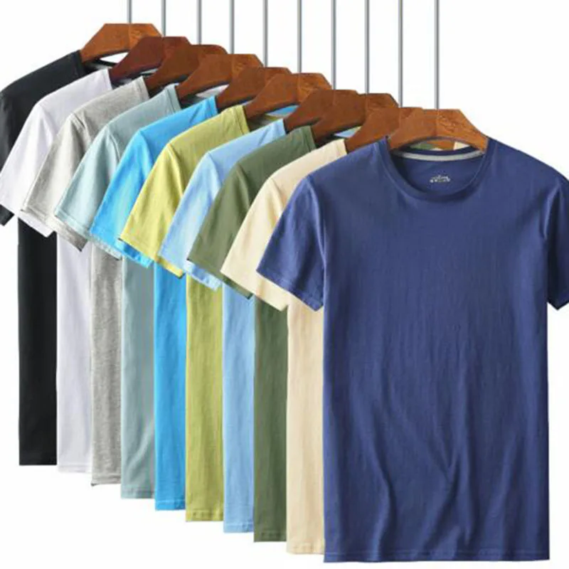

Men Short Sleeve O-neck Casual T-shirts Cloth,Candy Solid Color Breathable Cotton Summer Outdoors Wear T-shirts Cloth Size M-5XL