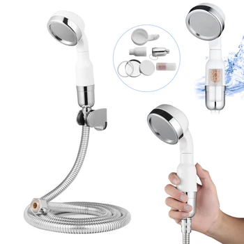 

1 Set High Pressure Shower Head Set Powerful Water-saving Therapy Anion Filter Handheld Bathroom Sprayer Kit With Shower Hose