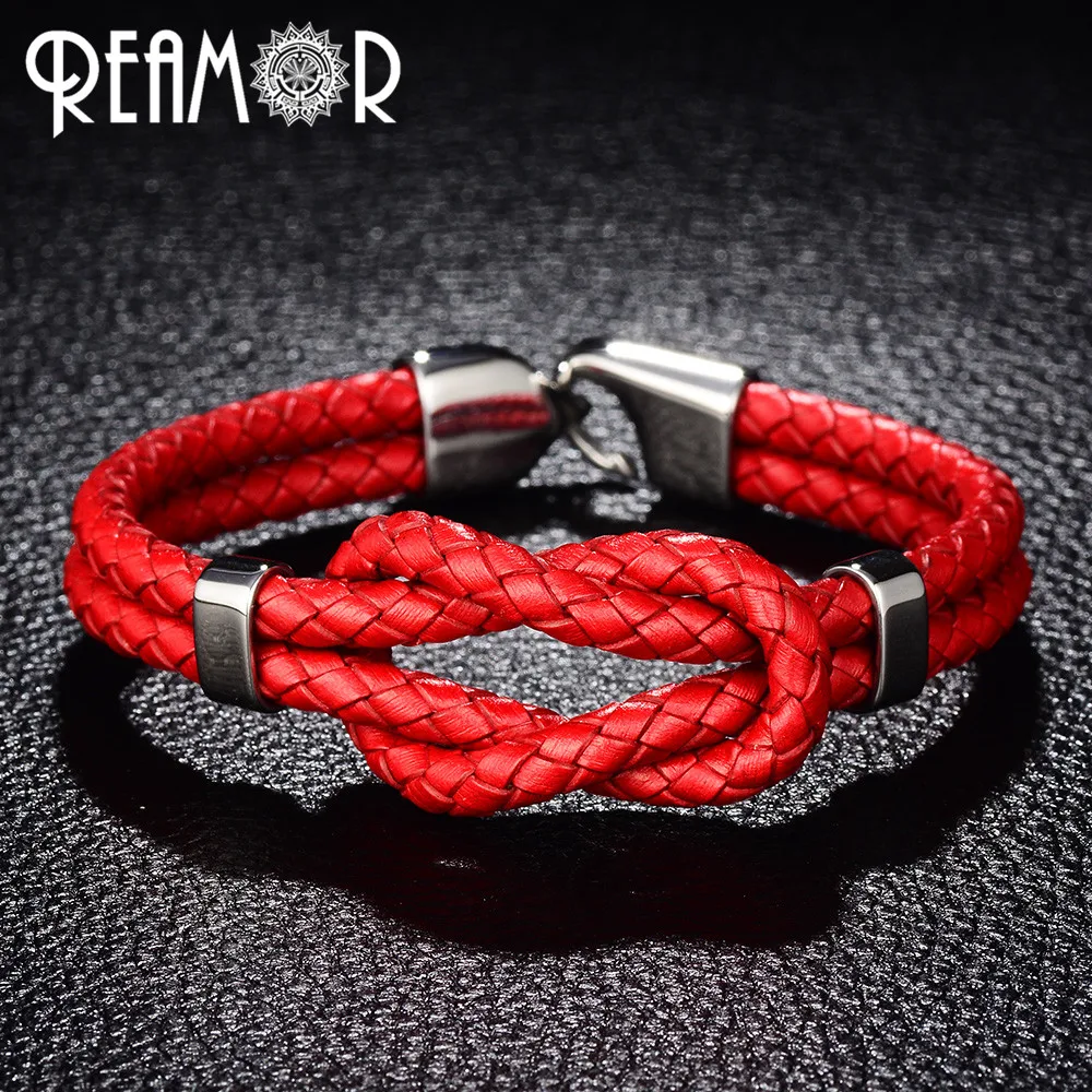 REAMOR 316L Stainless steel Hook Clasp For 10x5mm Licorice Leather Cord Men Bracelet Connectors Charms Jewelry Findings Making Jewelry Findings