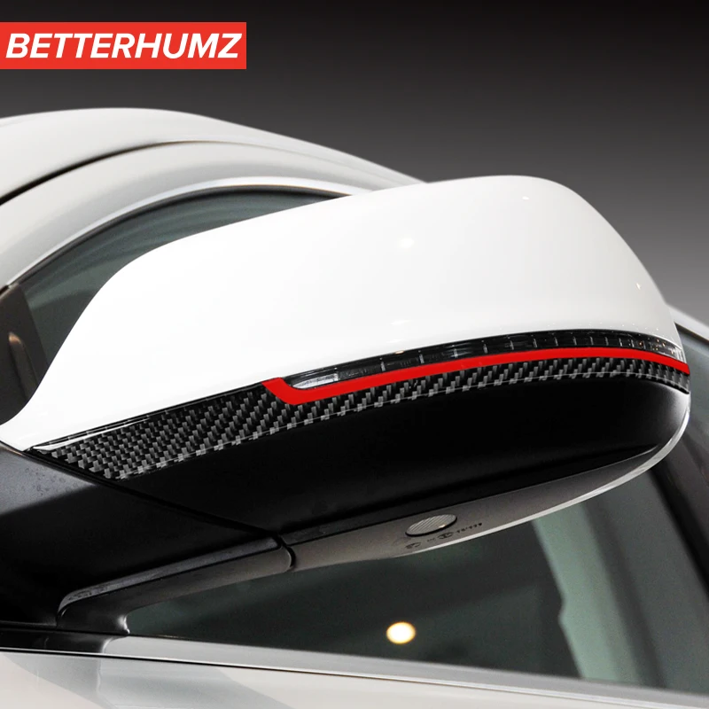 

Car Interior Decoration Carbon Fiber Rearview Mirror Anti-rub Strips Trim Stickers Car styling For Audi Q5 Q7 SQ5 accessories