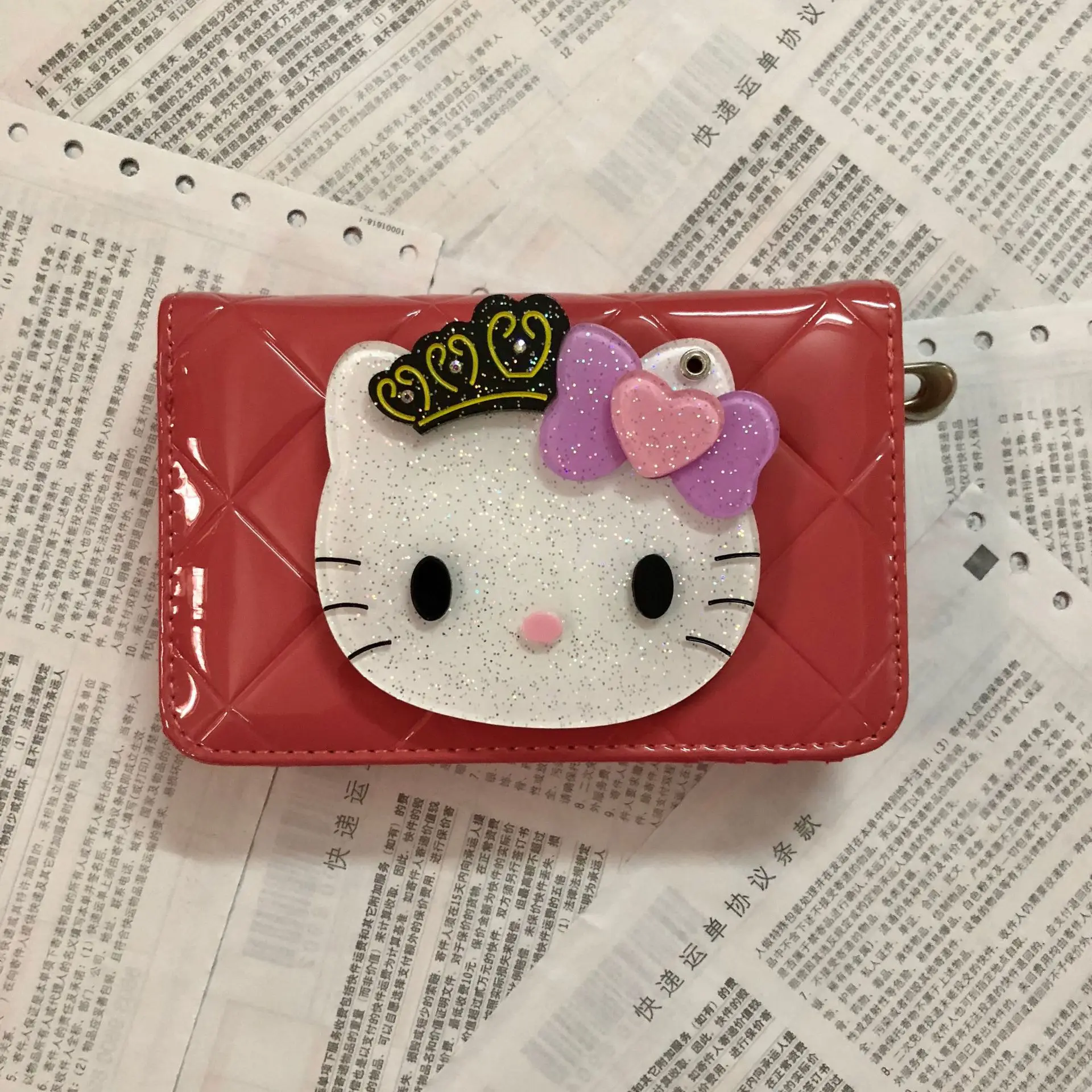 Роскошный короткий женский кошелек известного бренда hello kitty Kawaii, женские кожаные кошельки и кошельки Portefeuille Femme 40