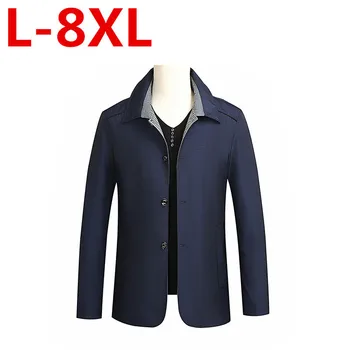 

Casual Jacket trench coat Daily Cotton Turn-down Collar Business Male Coat Best suitable for business Patch Desi plus size 8XL
