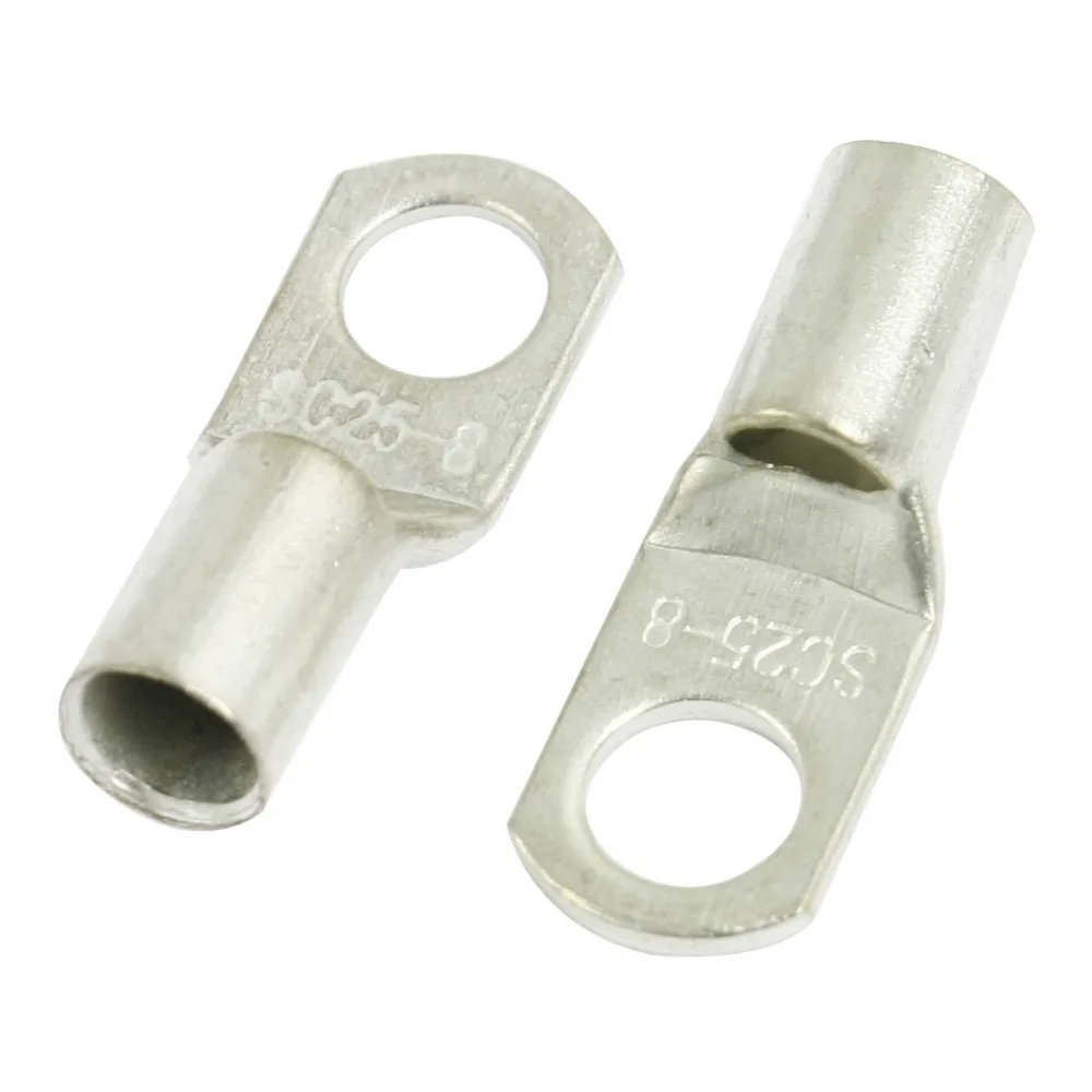

10 Pcs 25mm2 (4 AWG) Copper Cable Terminal Connector for 8mm Bolt Hole