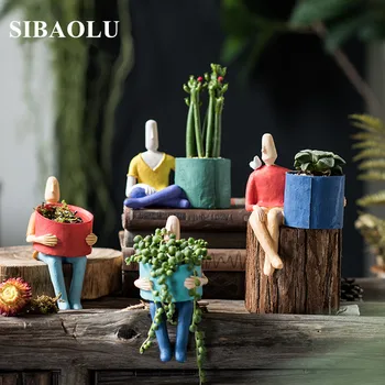 

Succulent Plants Planter Flowerpot ceramic Flower Pot Desktop Potted Holder Home Garden Decoration Plant Holder Small Bonsai Pot