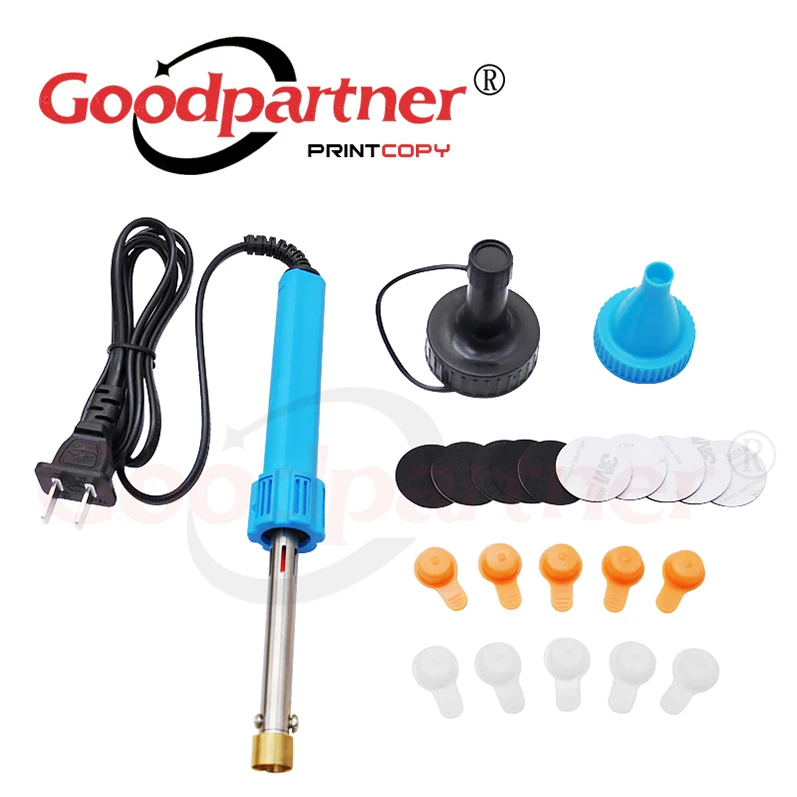 

2SET Goodpartner TONER CARTRIDGE REFILL TOOL Driller ELECTRIC SOLDERING IRON Printer Maintenance Repair Hole Making Solder Kit