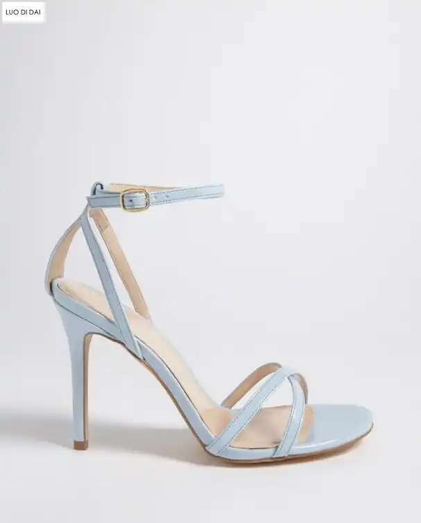 light blue patent heels