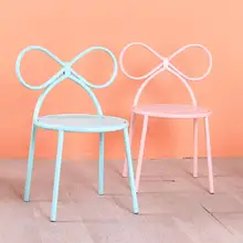 Детский обеденный стул для студентов, для учебы, стул с бабочкой, железный, милый, низкий стул, домашний табурет, детский стул со спинкой