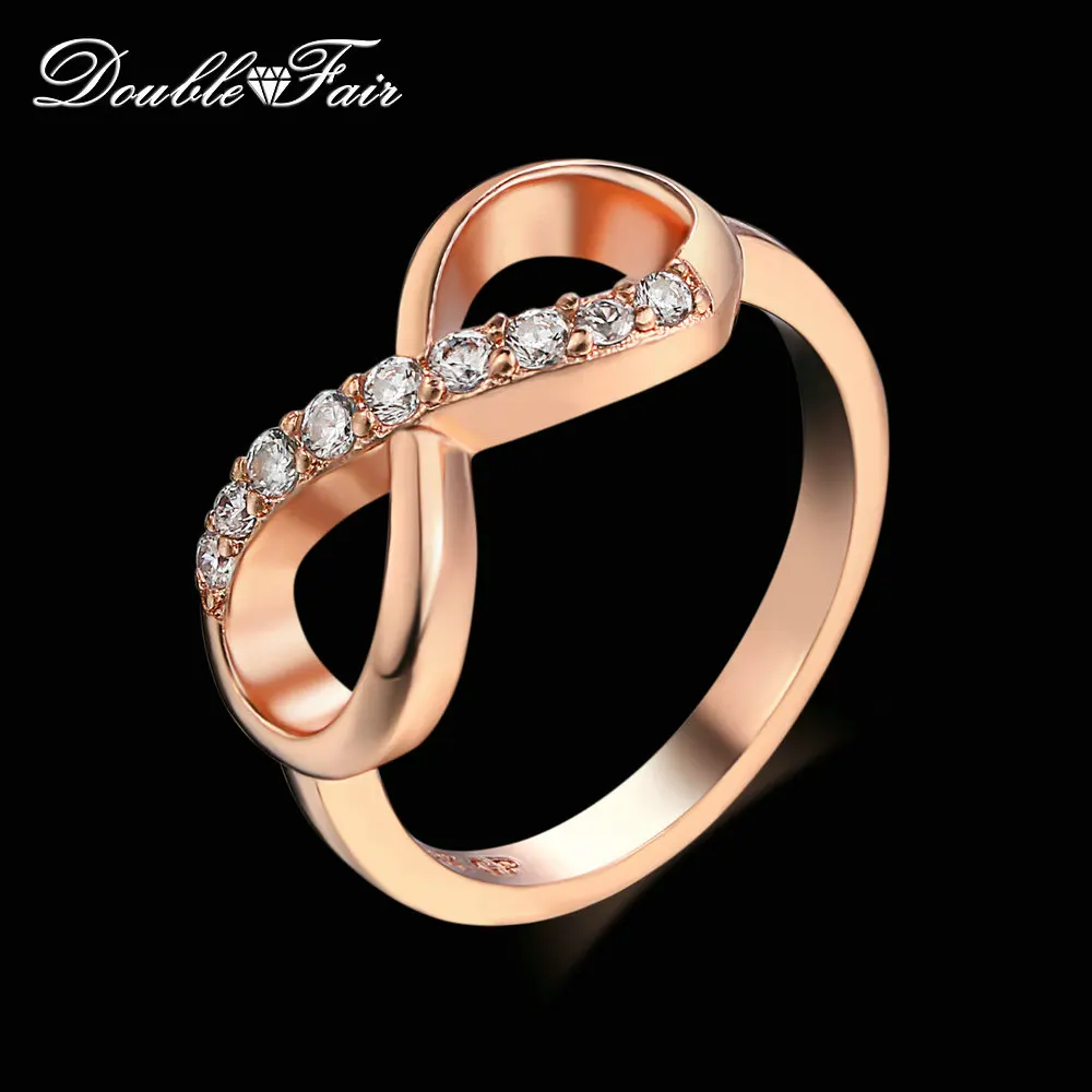 Кольца с двойным романтическим бантом, CZ камень, Ретро стиль, розовое золото, модные украшения с кубическим цирконием для женщин, Anel DFR407