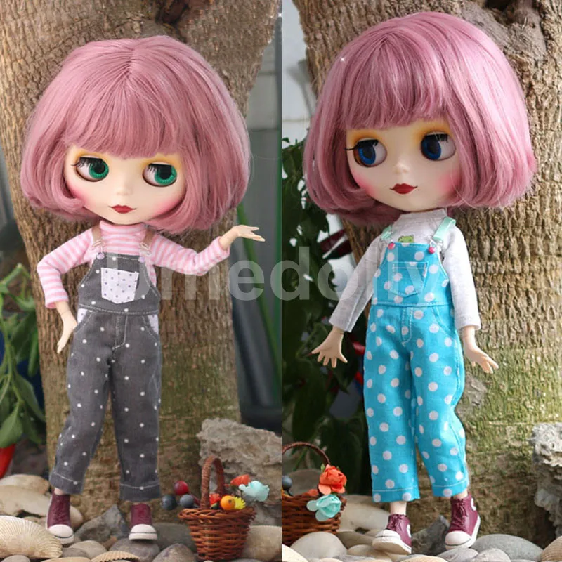 1 шт. милый комбинезон в горошек для Blyth, Licca, Pullip, Middle Blyth, 1/6 BJD аксессуары для одежды куклы