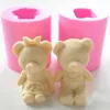 Mignon Ours Garçon Fille Silicone Savon Moule Gâteau Fondant décoration Outils Sugarcraft Gâteau Au Chocolat Mold Gum Paste Bougie Moules ► Photo 1/6