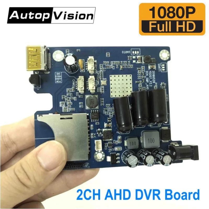 2020 o Mais p em Tempo sd com Controle Novo Real Ahd Dvr Pcb Placa Mini Veículo Móvel Suporte 128 gb Cartão Remoto hd 1080 2ch