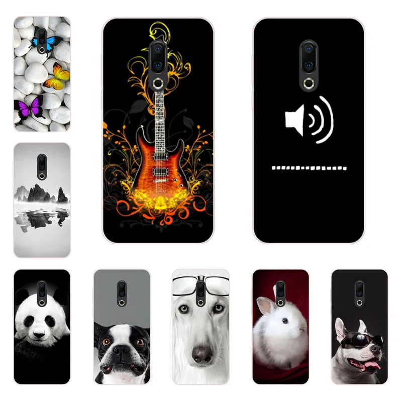 for meizu 16th plus Case Silicon Cool guitar Painting Soft TPU Back Cover 16 Protect Phone cases shell |