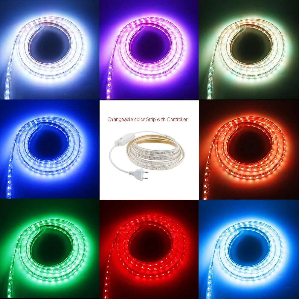 AC220V Led strip SMD 5050 chip 3M/4M/5M/6M/7M/8M/9M/10M/15M/20M/25M with EU Plug 60leds/m Waterproof chrismas led light IL AC220V Led strip SMD 5050 chip 3M/4M/5M/6M/7M/8M/9M/10M/15M/20M/25M with EU Plug 60leds/m Waterproof chrismas led light IL