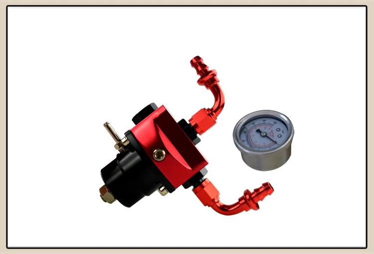 LZONE-DIY черный и красный fpr AN6 фитинг EFI регулятор давления топлива Универсальный с 2 шт нажимной замок шланга концевые фитинги и манометр
