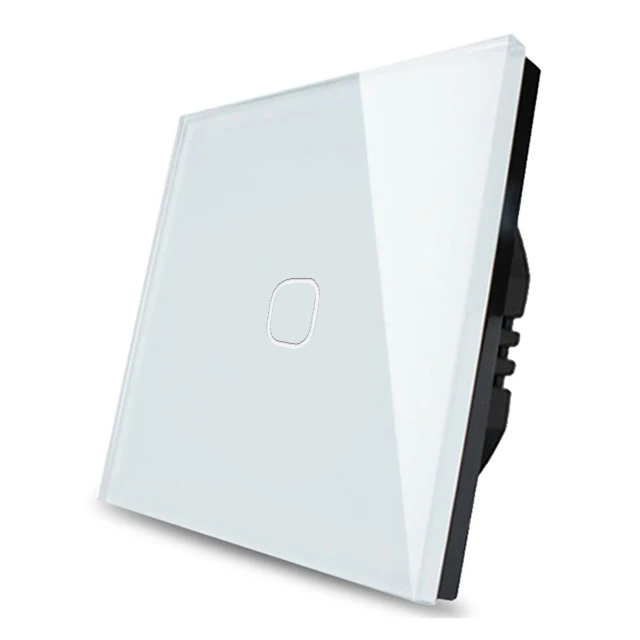 

EU/UK standard Touch Switch White Crystal Glass Panel Touch Switch,1 Gang 1 Way Light Wall Touch Screen,Olny Touch Function