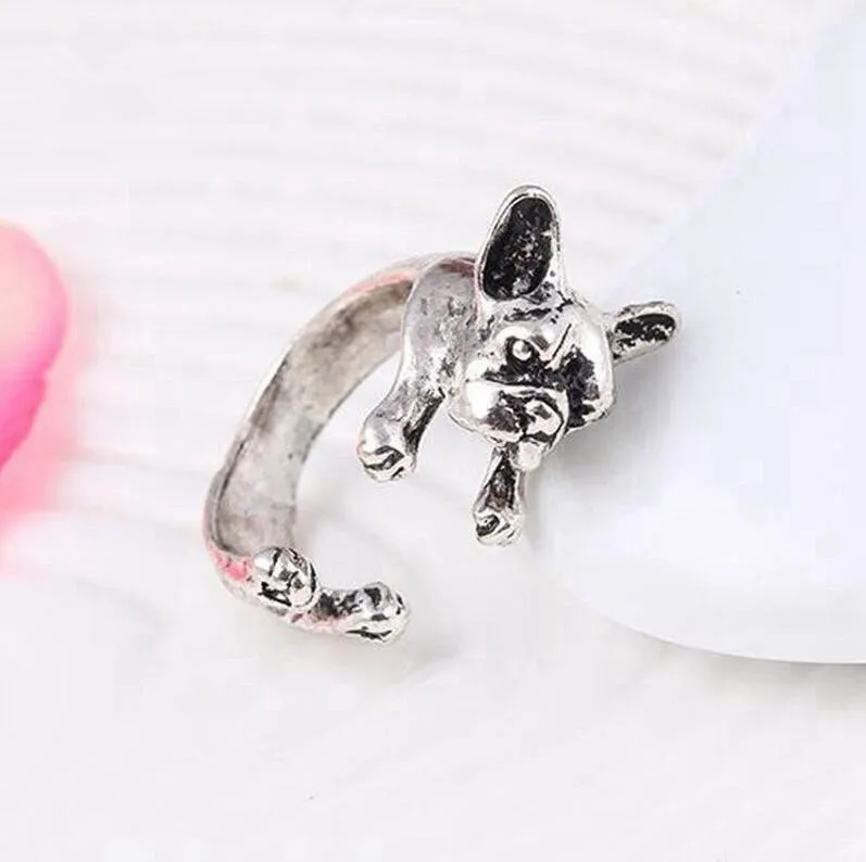 Новая мода 3 цвета старинный антикварный Пудель шик собака открытый размер кольцо симпатичное животное кольцо заводская цена женские ювелирные изделия - Цвет основного камня: H2010SL