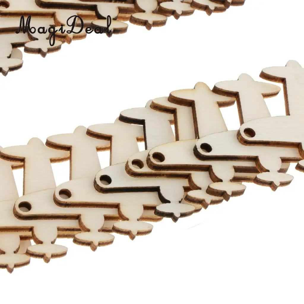 MagiDeal 50pcs Unpainted Blank Wooden Airplane Cutout Gift Tags Label Hanging Ornament Home Decor DIY Craft