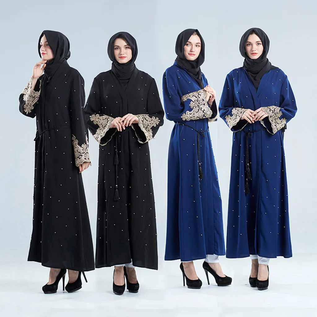 

Dubai Islamic Women Open Kaftan Abaya Muslim Cardigan Jilbab Maxi Dress Clothing