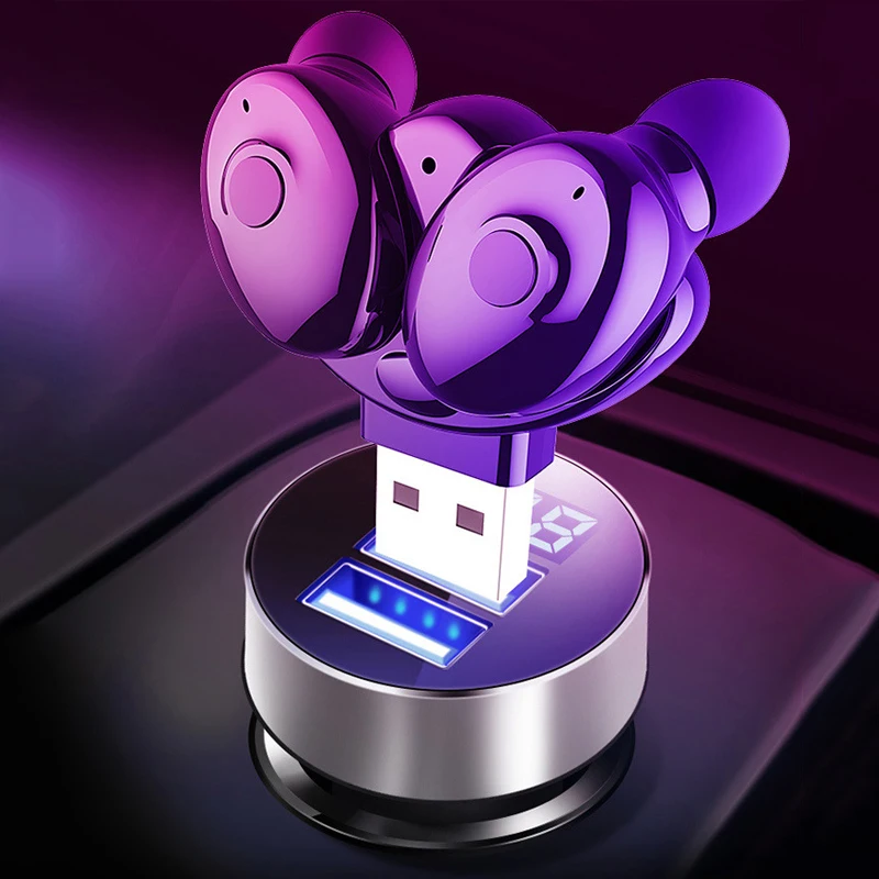 

NVAHVA Mini V5.0 TWS Earbuds True Wireless Stereo Earphones Dual Bluetooth Headphones Hands-fres Headsets for Phones Car TV PC