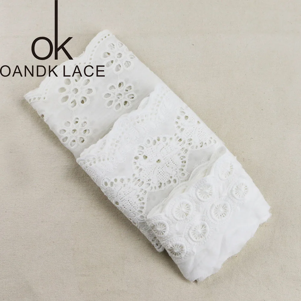 

3 yards 7cm-16 cm Lace Trim Applique Cord Lace Fabric Sewing Accessories High Quality COTTON LACE