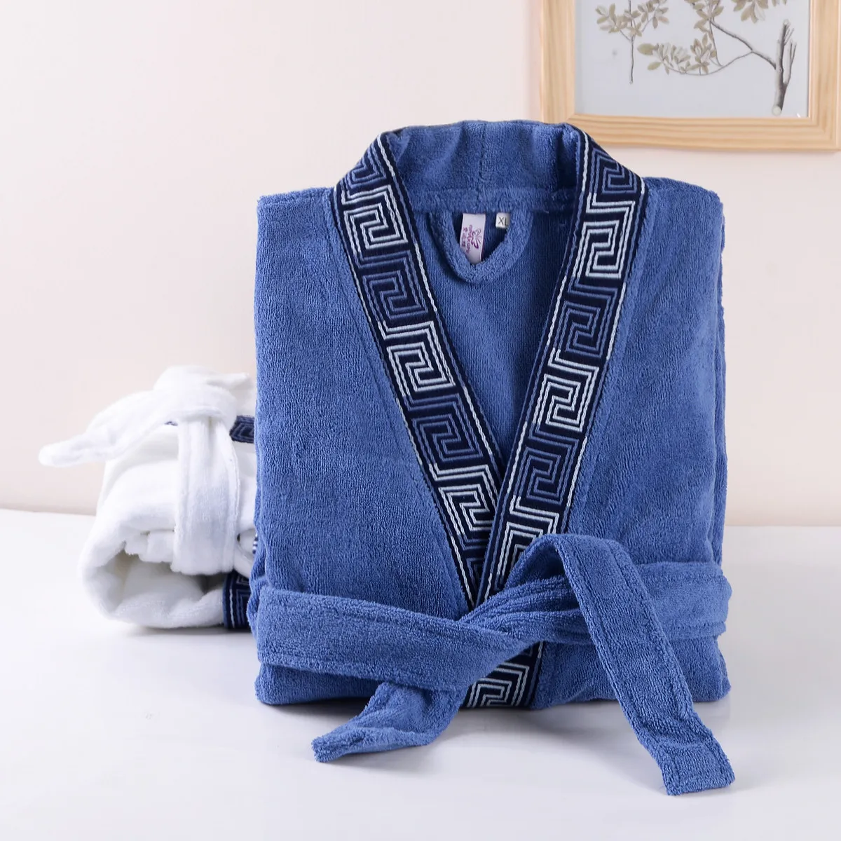 Men's long cotton towelling bathrobe Nightgown Pajamas thick cottonin