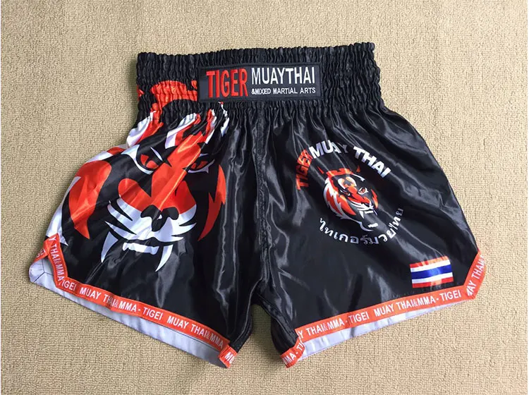 Шорты MMA fight с тигром, Муай Тай, мужские шорты, белые/синие, M, L, XL, XXL