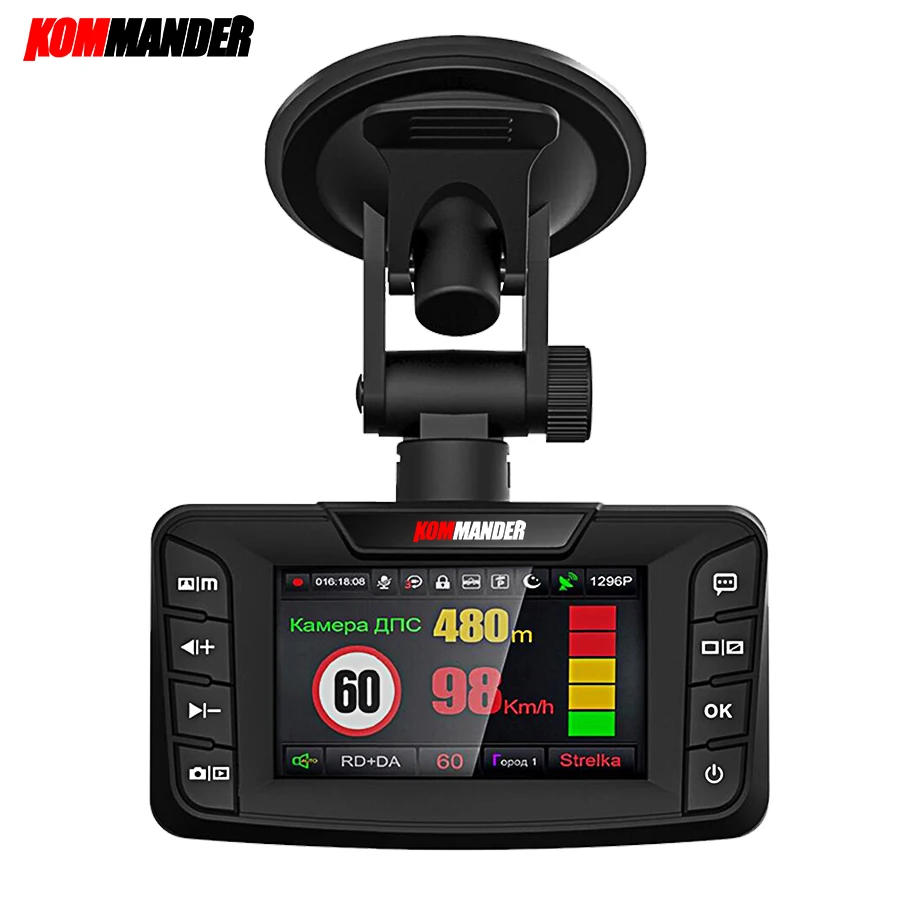 

Kommander 3 in 1 radar detector GPS informer receiver FHD 1080 base station radar Detection of radar type Arrow Robot Avtodoriya