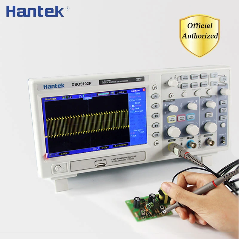 Hantek Dso5102p Digital Storage Oscilloscope Portable 100mhz 2channels