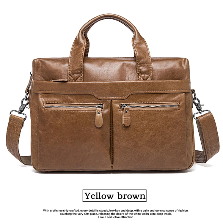 Мужская сумка на одно плечо, портфель, кожаная деловая сумка для отдыха из воловьей кожи, мужская сумка на плечо