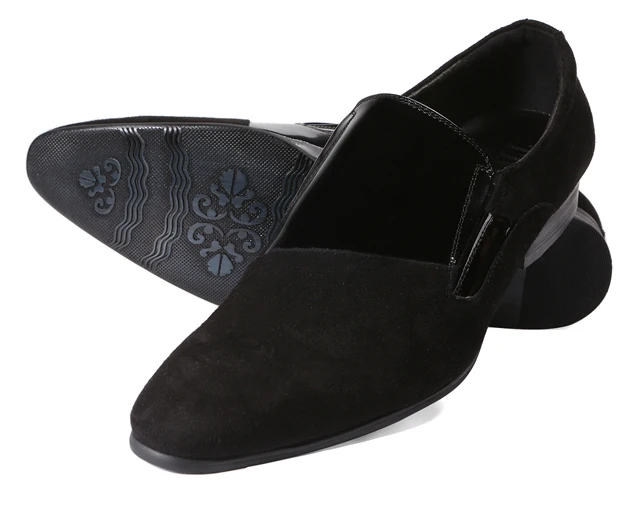 mens black suede slip on shoes