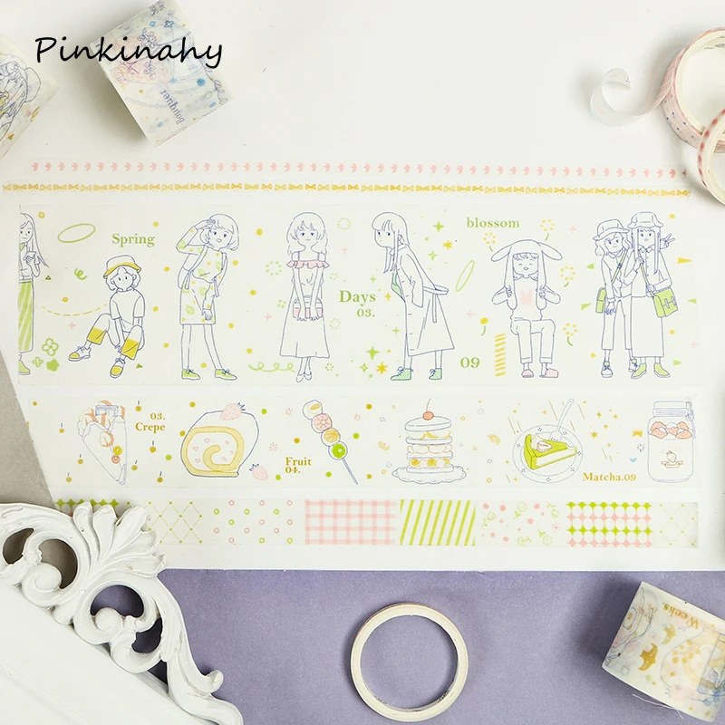 6 шт./компл. Bullet Journal васи ленты Набор Kawaii девушки жизни маскировки ленты для детей DIY декоративный дневник в стиле Скрапбукинг фото Ablums