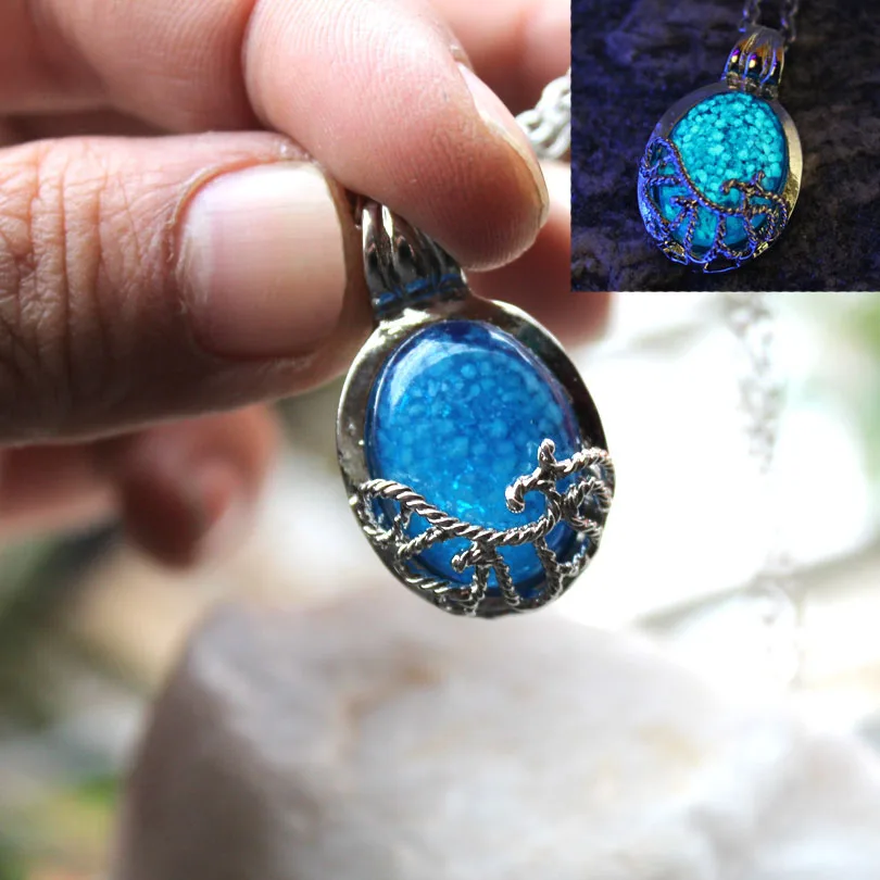 Вампирское ожерелье Дневники светящийся камень Кэрин Пирс подвески из лунного камня ожерелье светится в темноте свитер-амулет цепь - Окраска металла: YG12 sapphire