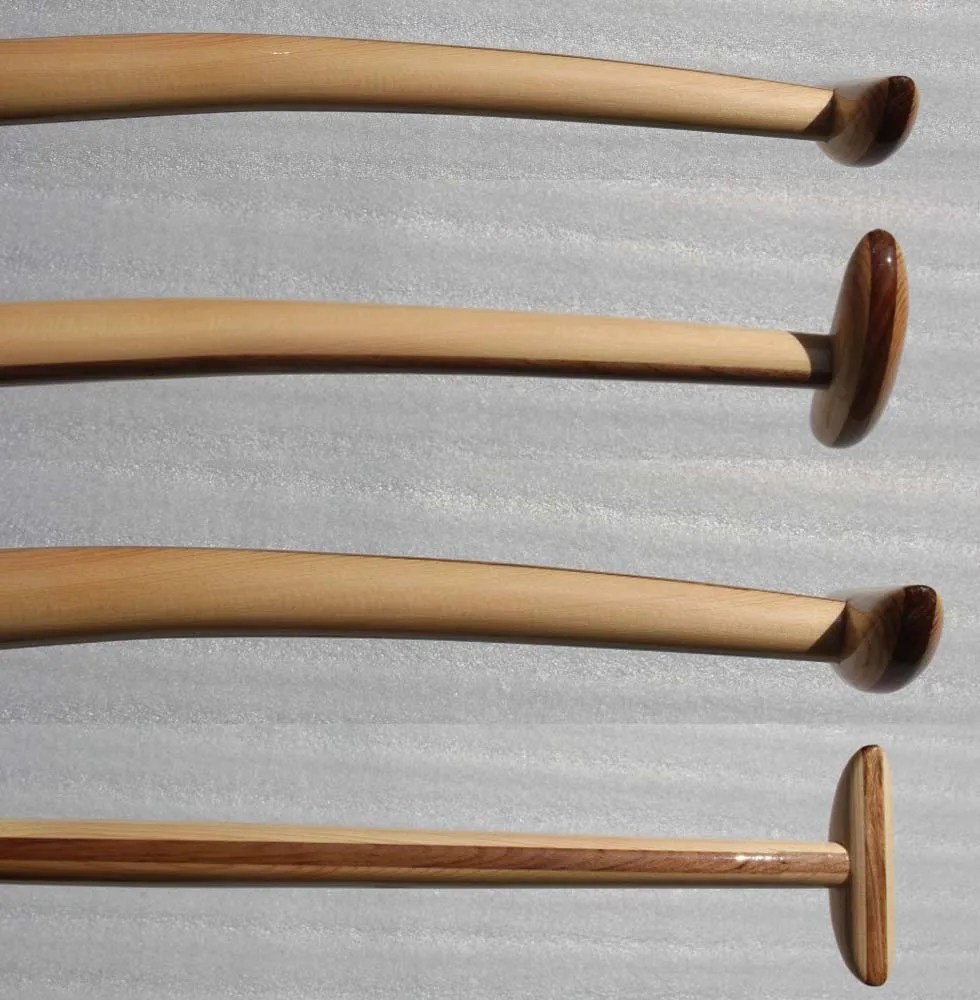 zj hybrid outrigger canoe oc paddle with wooden bent shaft