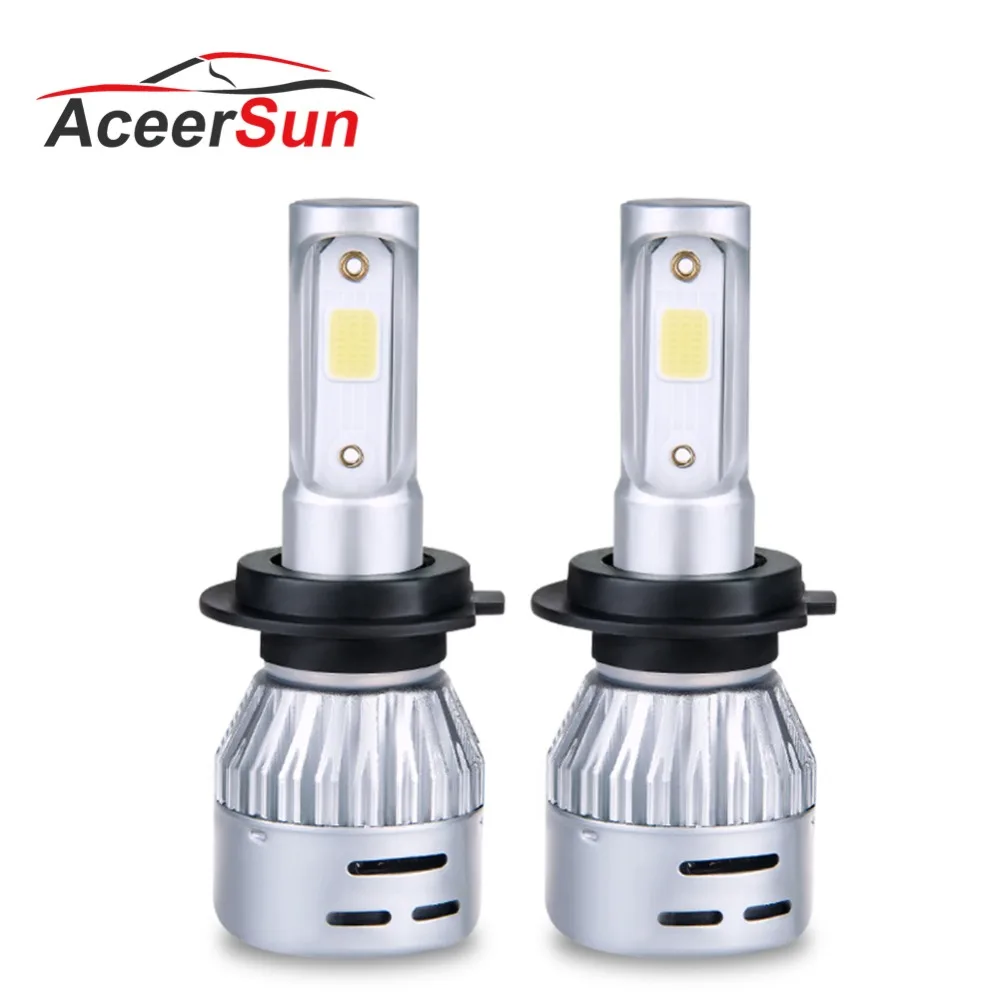 Beste 1 stks LED H4 H7 H11 9005 9006 9012 H7 LED Auto Koplamp Lamp 8000LM MINI 12 v 72 w 50000 h 4300 k 6500 k COB Hight dimlicht mistlampen