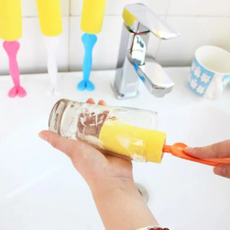 Sponge Bottle Mug Glass Cup Cleaner Kitchen Washing Brush Cleaning Tools Coffee Tea Wineglass