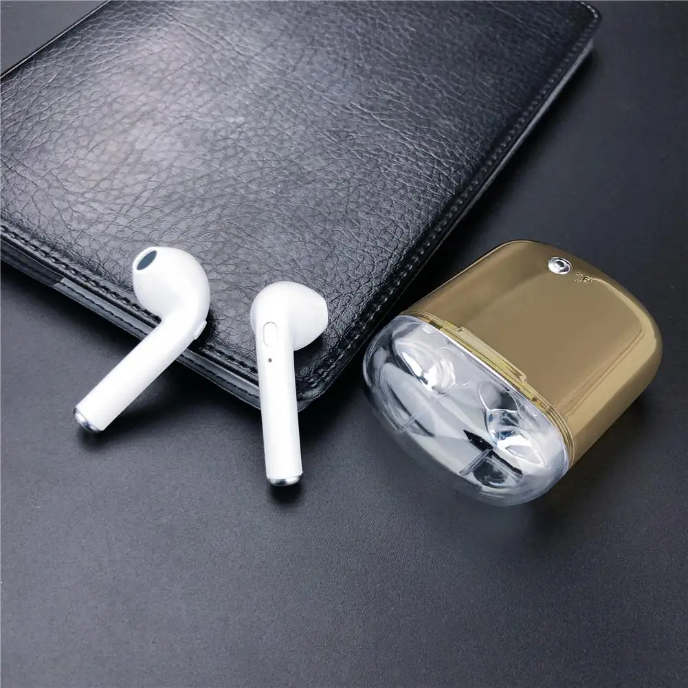 2018 New I7s Earphone Binaural Wireless Bluetooth Headset TWS Earphone with Charging Bin Plating Headphones for I7s Plus