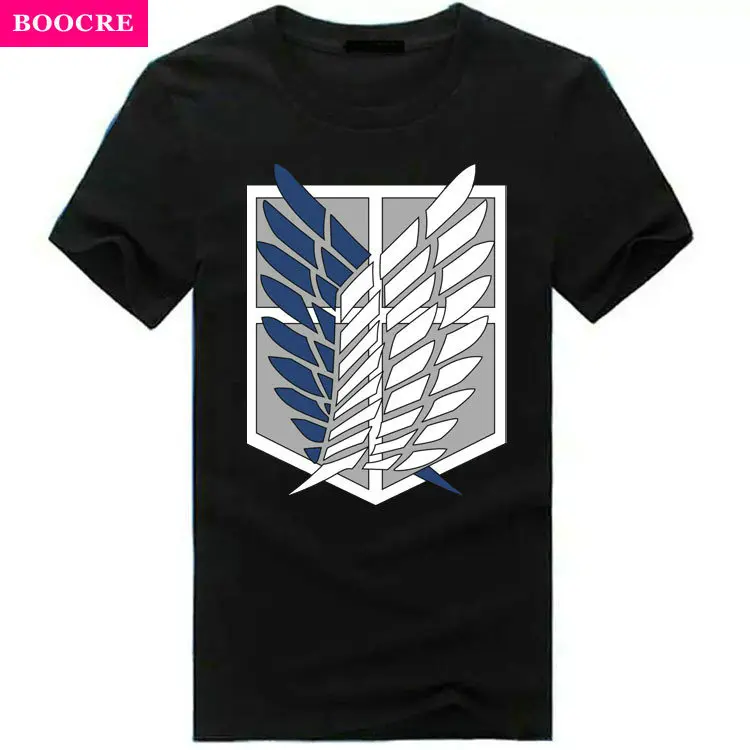 

BOOCRE Summer Japanese Anime Attack On Titan T Shirt Tops Fluorescent T Shirt Short Sleeve Cartoon Glow In Dark Hip Hop T-shirt