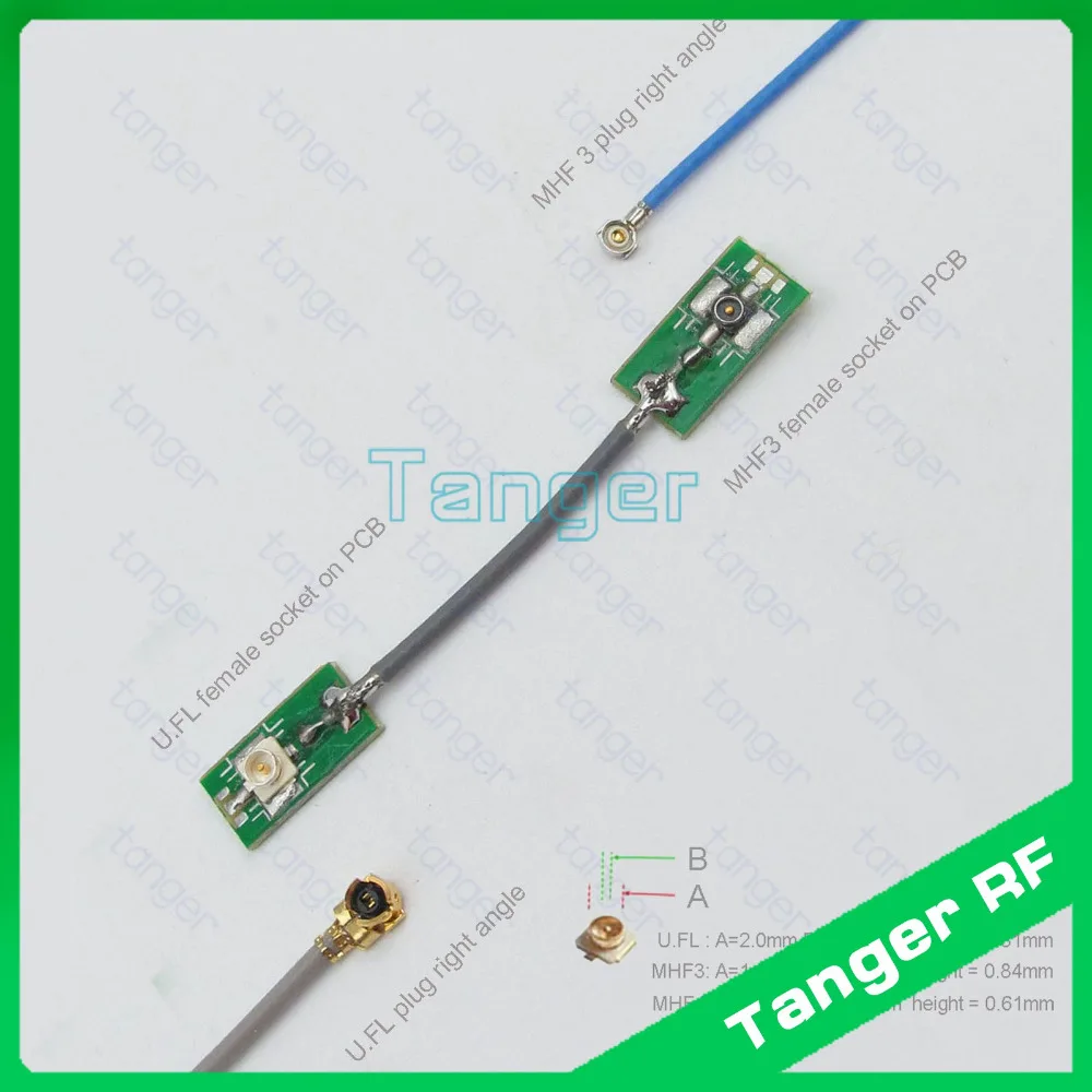 

U.FL UFL socket female to MHF 3 female on PCB MHF3 OD 1.13mm diameter Pigtail Jumper Cable 5cm 2inch 2" for Wifi Router Antenna