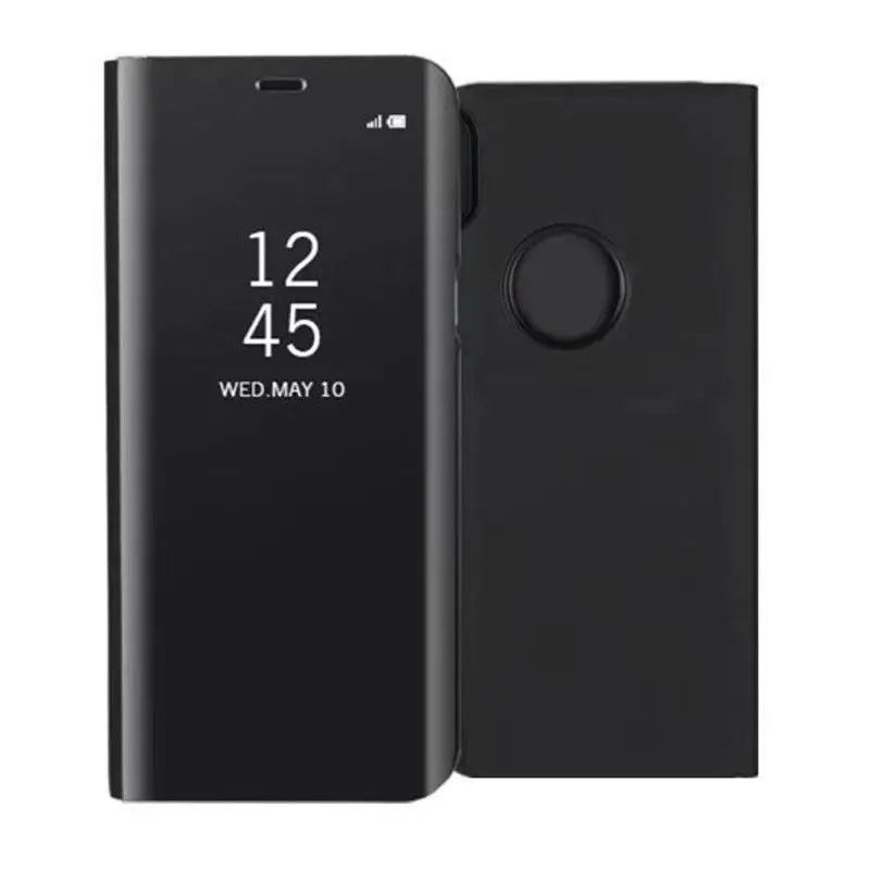 For iPhone X Coque Luxury Mirror Plating Clear S View Flip Leather Stand Case Cover for iPhone 6 6S 6S Plus 7 7 Plus 8 Fundas