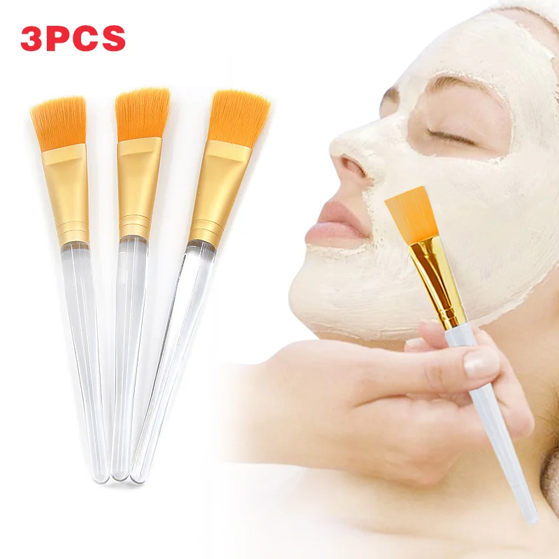 3 Pcs/Set Facial Mask Brush Clear Plastic Handle Skin Care Makeup