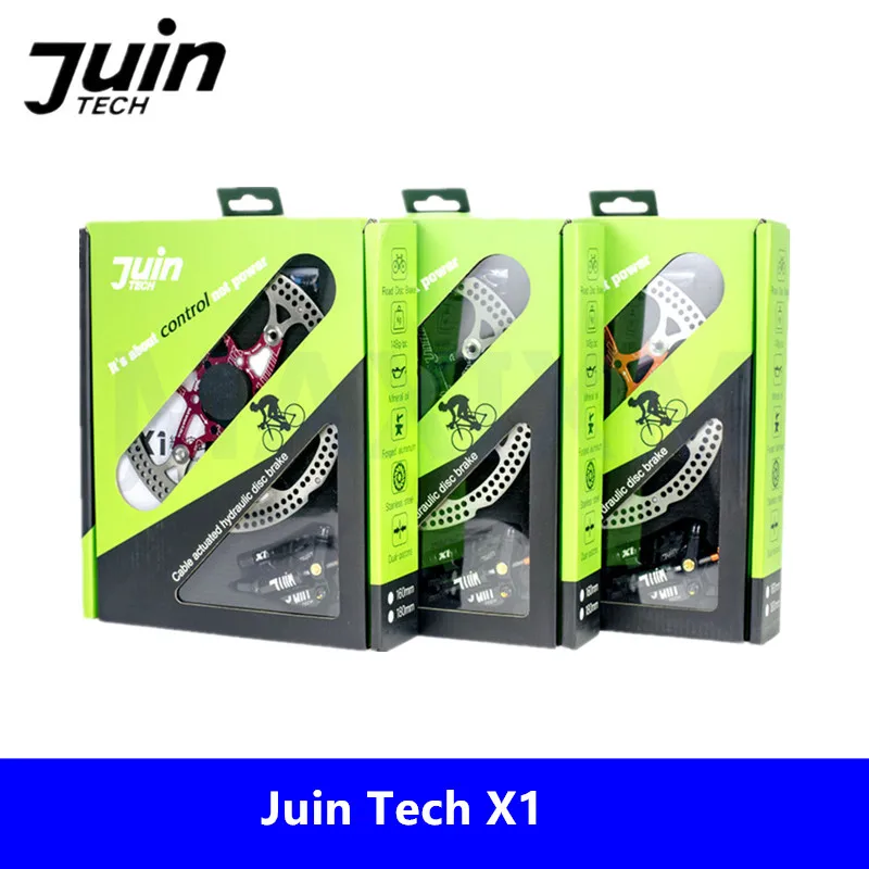 Juin Tech X1 Гибридный гидравлический Дорожный дисковый тормоз Расширенный трос тяга суппорта w/охлаждающий плавник черный/красный/оранжевый дорога | циклокросс(CX) 3