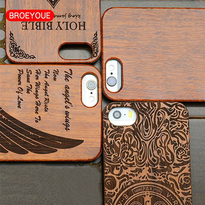 

Wood Bamboo PC Case For iPhone 7 6 6S 5s SE Plus Coque For Samsung Galaxy S7 Edge Mobile Phone Cases Wooden Hard Cover Fundas