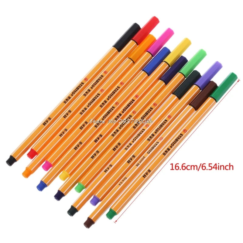 12 шт цветные ручки набор Stabilo волокно ручка, канцелярские принадлежности для офиса школьные принадлежности