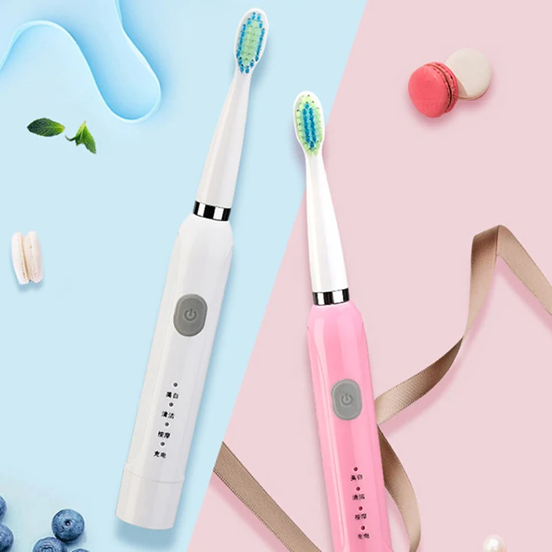 

Silicone Sonic Toothbrush 3 Gear Waterproof Couple Fully Automatic Adult Electric Tooth Brush High Frequency Usb Teeth Brush