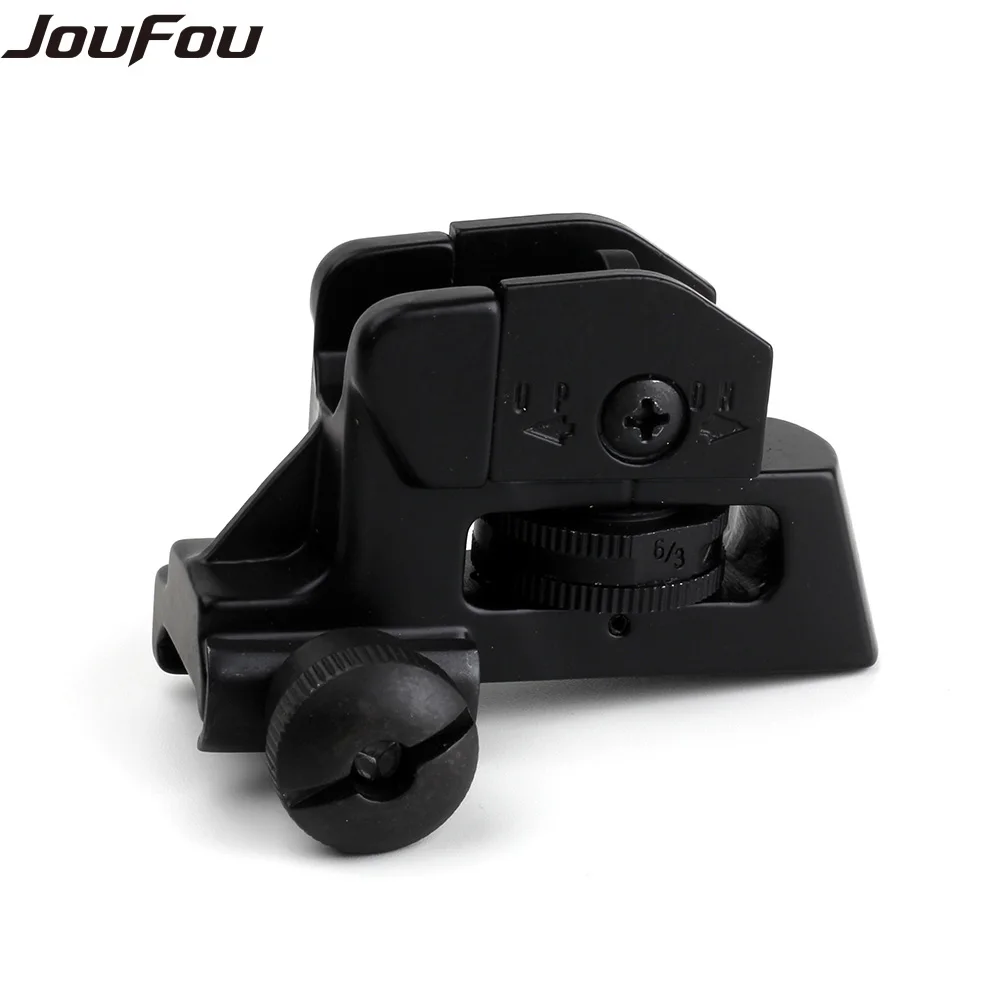 Ohhunt Jacht Afneembare Compact Backup Rear Sight met Volledige Windvang Aanpassing voor Rifle Tactische Accessoires
