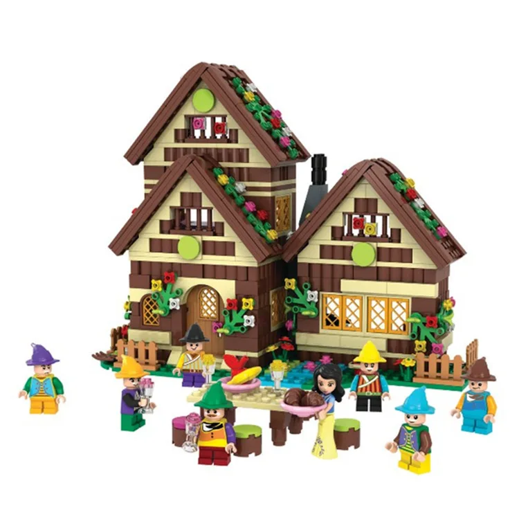 Zwycięzca 680 sztuk Śnieżka Serii Building Blocks Krasnoludków Chalet Cegły Edukacji dzieci DIY Zabawki Dla Dzieci Prezenty