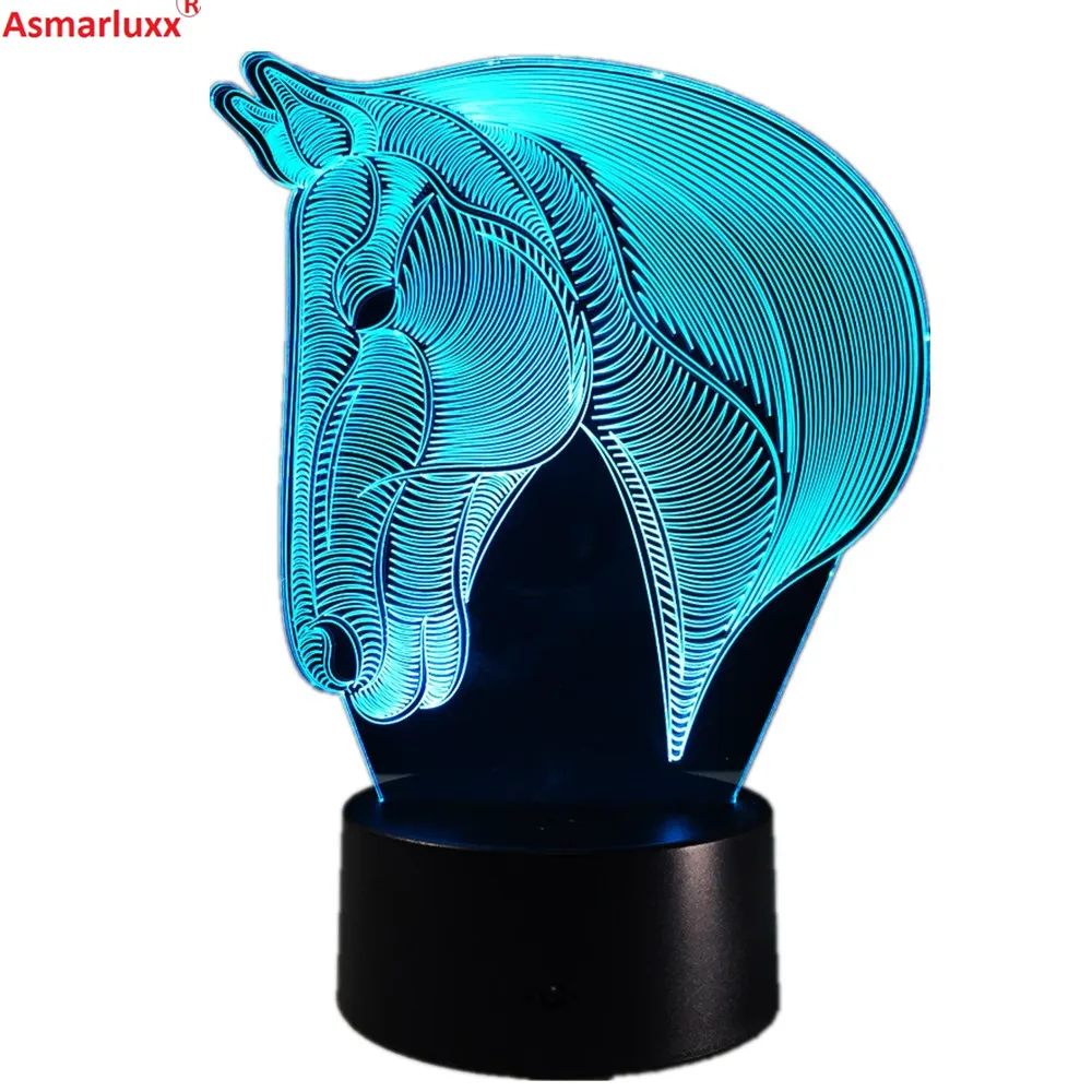 Buy Horse LED Night Light Kids Gifts 7Colors Changing Horse LED Night Lights 3D