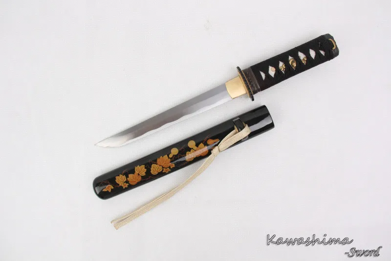 Handmade Samurai Sword Japanese Wakizashi Tanto 1045 Carbon Steel small knife Ready Sharpness Ready For Cutting Paper