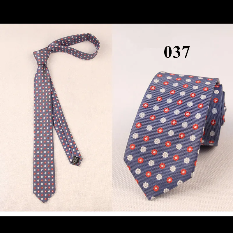 Классический 6 см узкий мужской галстук деловой Тонкий галстук для мужчин Модный высококачественный Шелковый полиэстеровый галстук для жениха - Цвет: 037