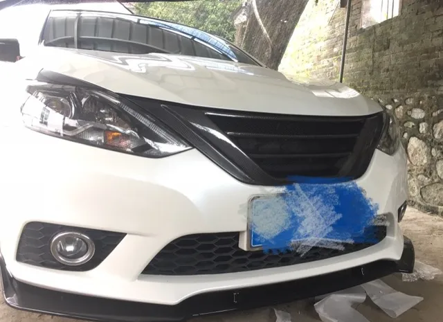 Carbon Fiber Front Grille Hood Grill Fit For Nissan Sylphy Sentra Carbon Fiber Front Grille Hood Grill Fit For Nissan Sylphy Sentra 2016 2018 1pc